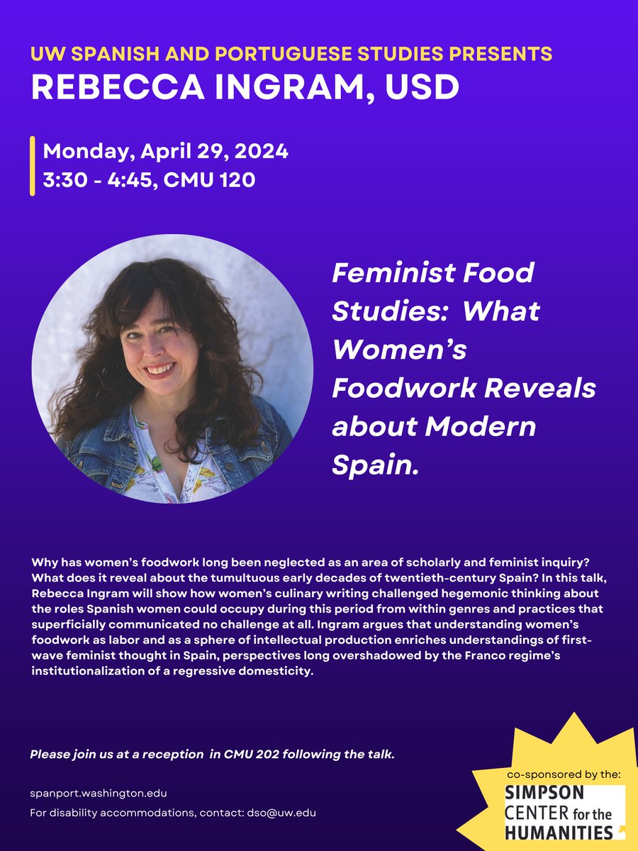 Looking forward to a busy month with #WomensWork! 

At @ucsantabarbara Thurs April 18: Cooking, Barcelona Style.

Then @UWSpanPort, Mon, April 29: Feminist Food Studies.

To wrap up, a fun visit to @CSULB, Weds, May 1: Cooking and Civic Virtue! 

#foodstudies #Spain #feminismos