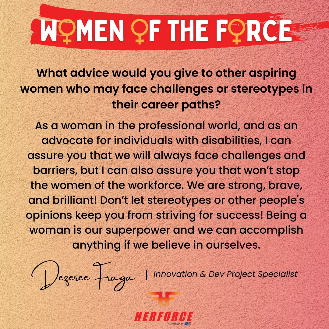 Meet Dezeree Fraga: a workplace equality advocate & champion for those with disabilities. She reminds us that success requires strength, bravery, & self-belief. Let's celebrate our progress & empower every woman to know her worth. Get your wage analysis: bit.ly/WageWorth