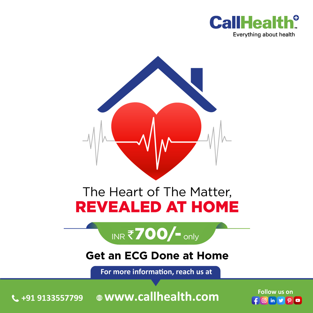 Don’t step out to get an ECG done! CallHealth offers at-home #ecg to help you track your heart rhythm and rate in the comfort of your home. To book an at-home #ecg #test or to know more details: .. Web: callhealth.com Call: +91 9133557799 .. #ecg #test #healthcare