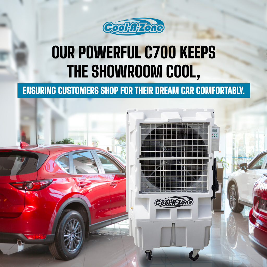 Keeping things cool for employees and customers alike, the CoolBox C700 evaporative cooler is a game-changer for dealerships! #beatheheat #coolsummer #staycool #coolazone