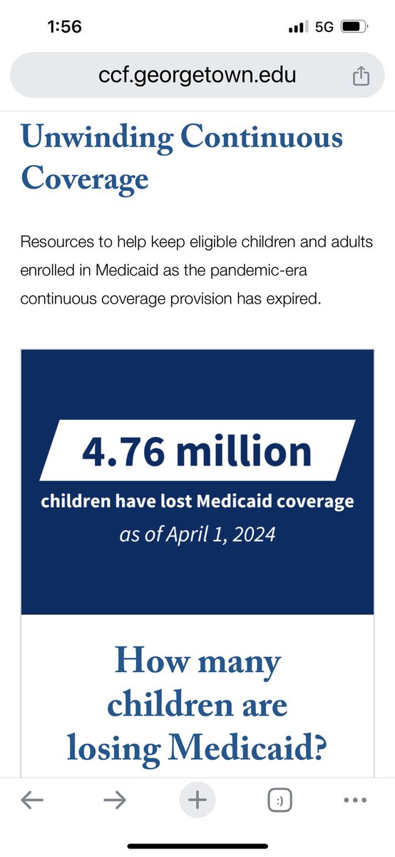 Our tracker of net child Medicaid enrollment loss will soon hit 5 million. We’ve been doing focus groups with parents and those whose kids have been uninsured talk about the inability to access key medications for their kids such as for asthma and behavioral health needs.