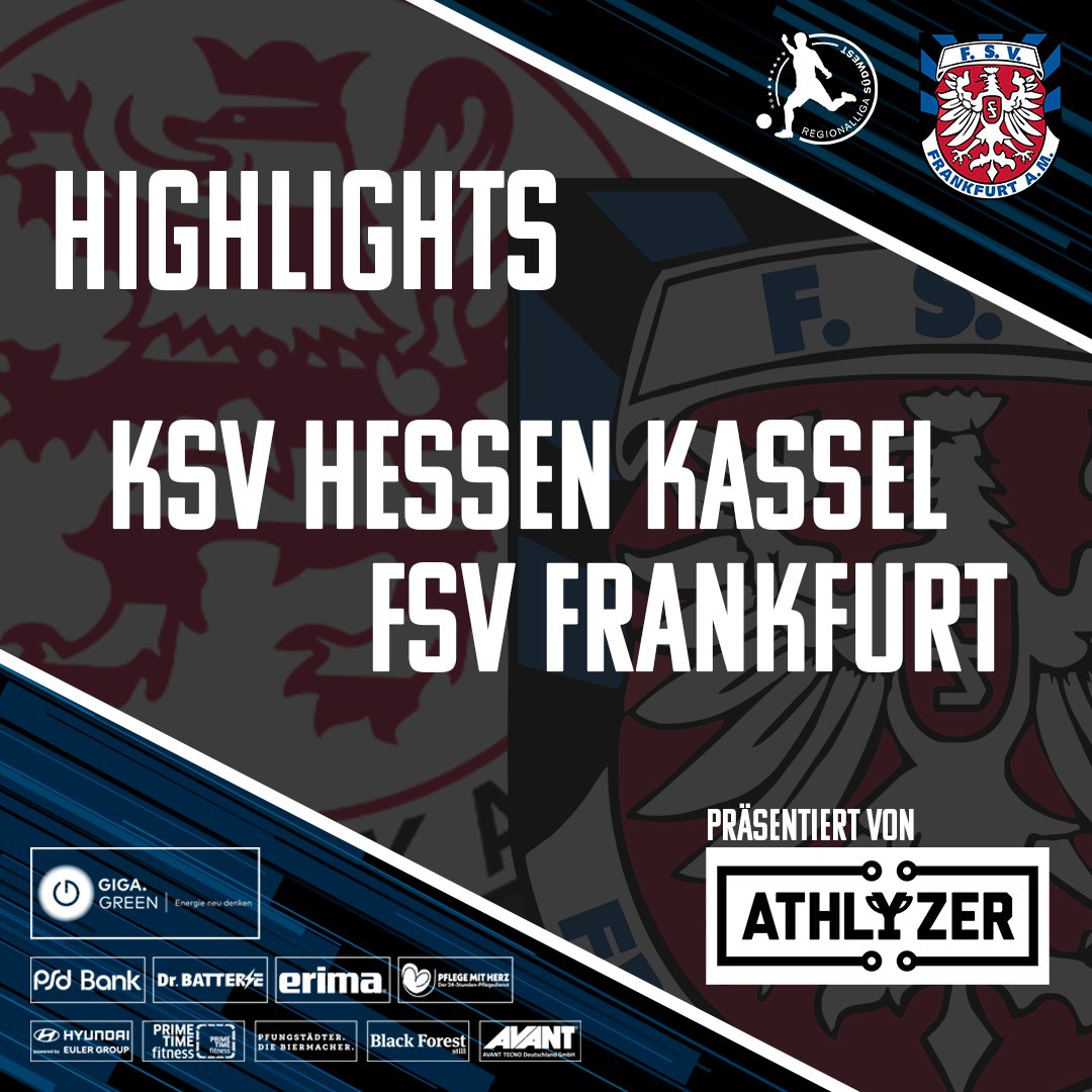 ⬛️🟦Hier die Highlights der Partie vergangenen Dienstag gegen den KSV Hessen Kassel, präsentiert von unserem Partner #athlyzer:

👉youtu.be/Z9LRhAUpaiU

#FSVFrankfurt #WIRsindFSV #ksvfsv #rlsw