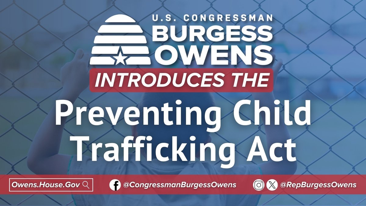 Human trafficking is a deplorable crime of exploitation that robs children of their freedom, their innocence, and their future. I'm proud to lead the Preventing Child Trafficking Act with @RepHankJohnson to shut down this disgusting industry and keep our kids safe.