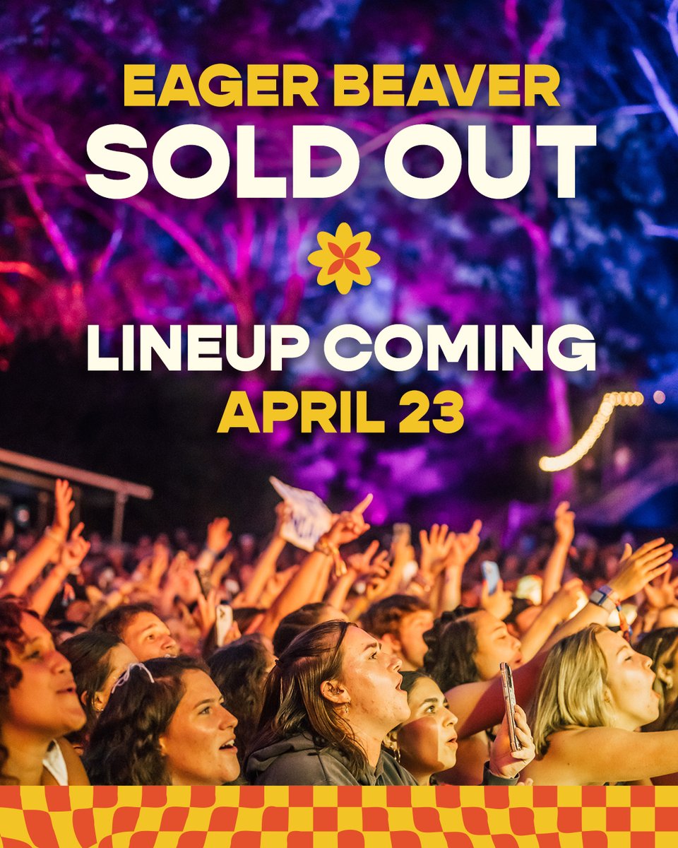 they don't call you eager beavers for nothing. we are SOLD OUT of eager beaver presale tickets! stay tuned for the lineup, coming april 23rd. we can't wait to see you in august!