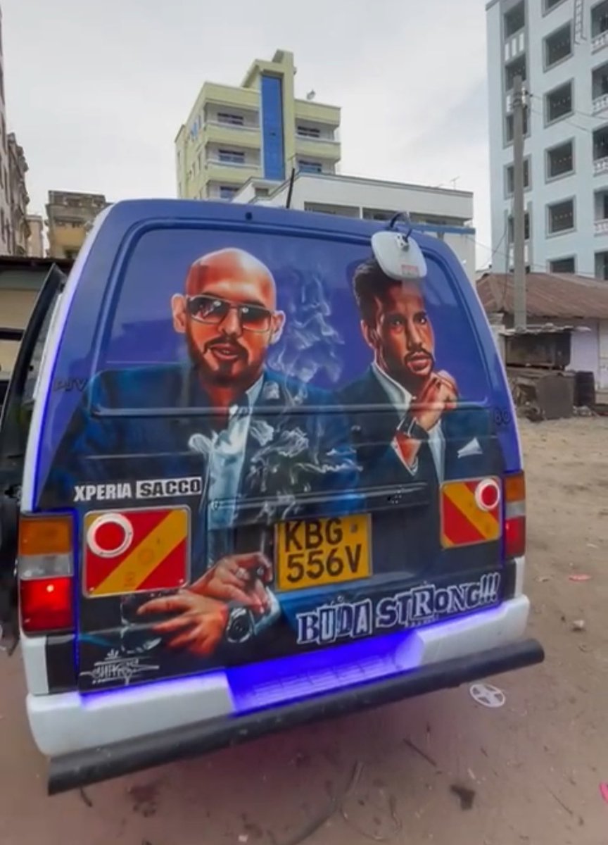 ShaykhSulaiman's tweet image. LOCAL ARTIST IN KENYA PRODUCE ARTWORK OF TATE BROTHERS ON A VAN USED FOR FOOD AID

@Cobratate @TateTheTalisman