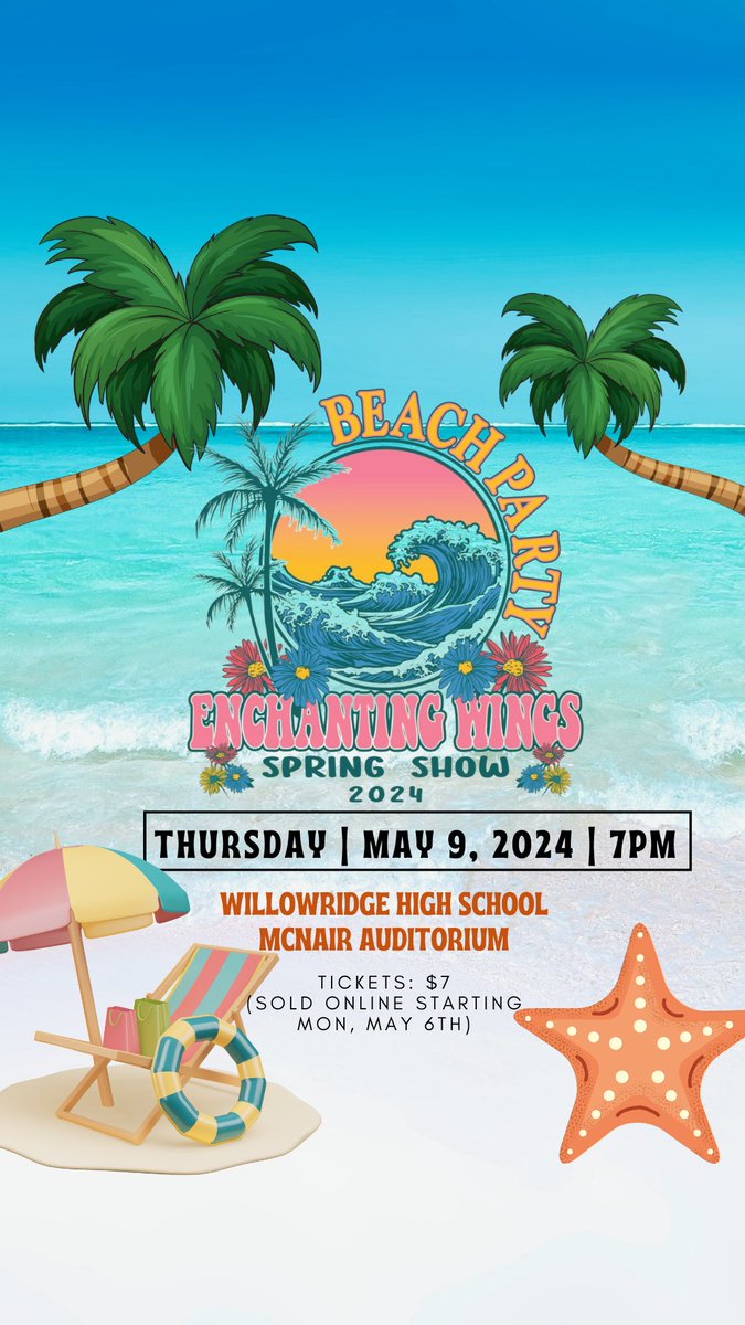 Save the date for our Spring Show! It will be a great night of performances. See the flyer for more information. We  hope to see you soon! 🌴🏖️☀️ <a href="/Willowridge_HS/">Willowridge HS</a>
