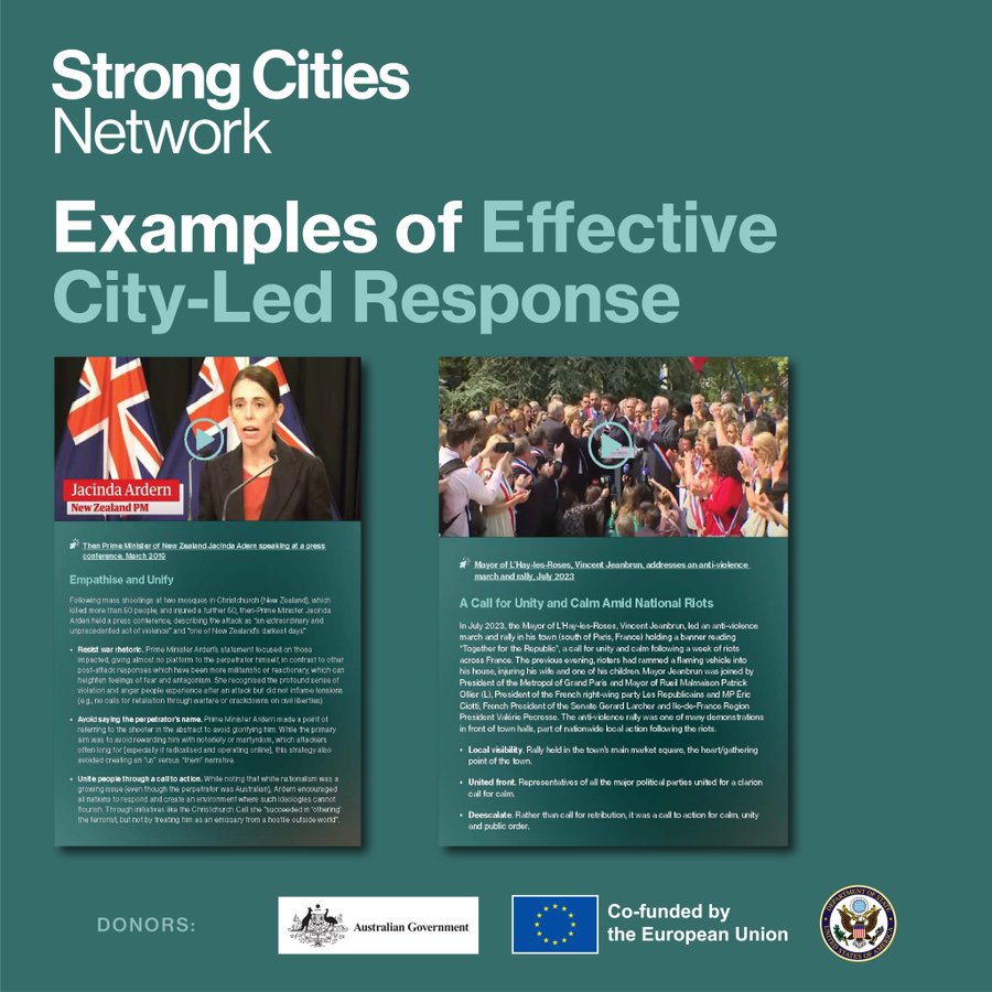 The Guide highlights real world examples of how #mayors & #local leaders have responded to hate & violent extremism-motivated incidents, identifying #goodpractices & providing practical guidance for #cities confronting similar challenges. 4/5