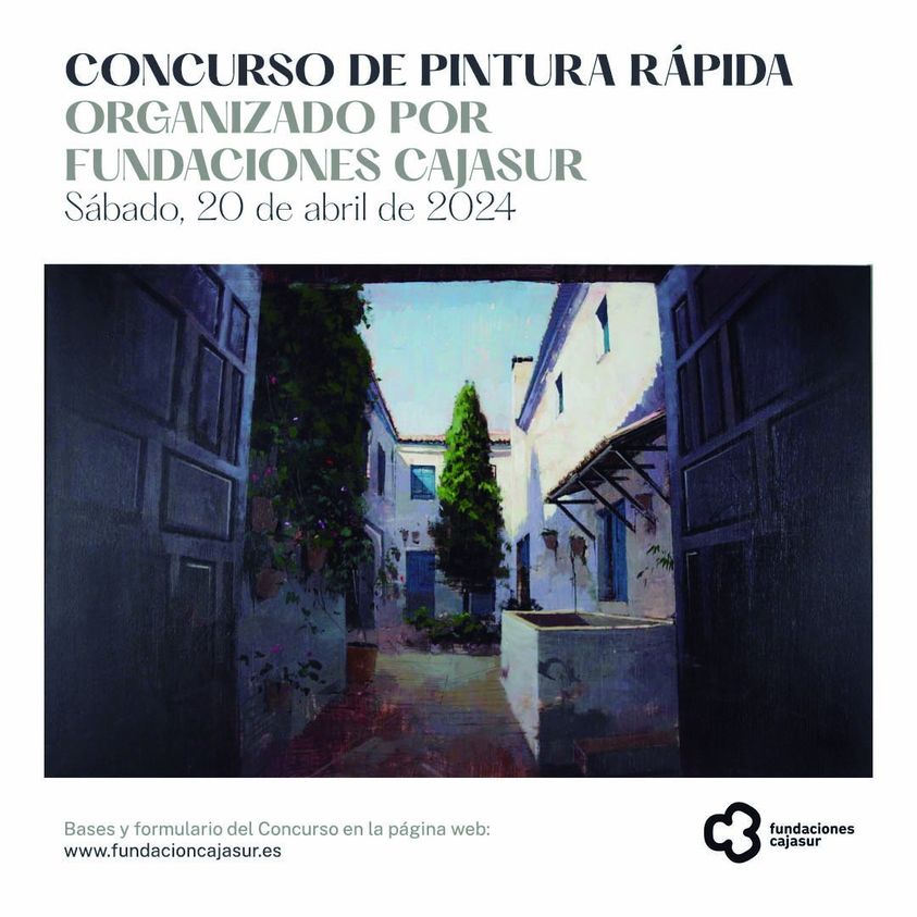 🎨Vuelve el Premio de Pintura Rápida 'Córdoba y sus patios 2024', organizado por las Fundaciones Cajasur y que se celebrará el 20 de abril. Tienes toda la información y el acceso al formulario de inscripción en este enlace: n9.cl/eg1mm