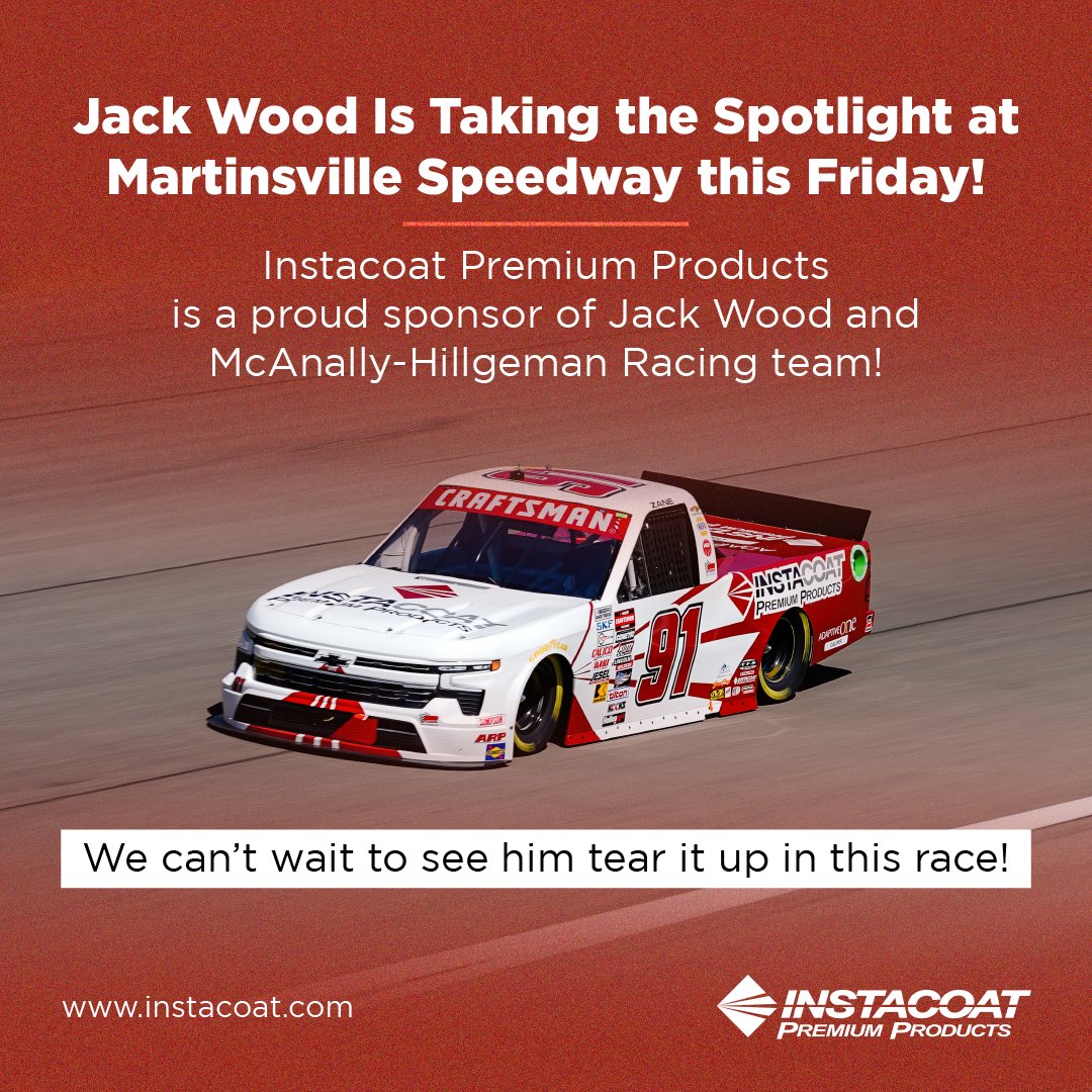 We are sponsoring @DriverJackWood who races in the @NASCAR Craftsman Truck Series and who will be at @MartinsvilleSwy this Friday 04/05! Martinsville Speedway is a short track, measuring just 0.526 miles (0.847 km) in length. #IPP #CommercialRoofing #RoofRestoration #Nascar