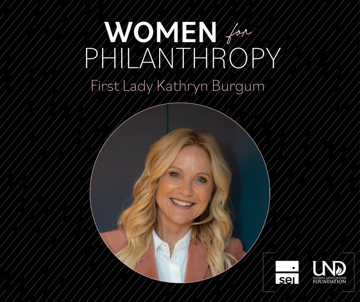 Join us on Thursday, April 18, for the Women for Philanthropy Luncheon, featuring keynote speaker, First Lady Kathryn Burgum. Register at go.UNDalumni.org/wfp 📆 11:30 a.m. - 1 p.m. CT 📍 Gorecki Alumni Center 🎟️ In-person $50 | Virtual $10 #UNDproud | @SEIInvestments