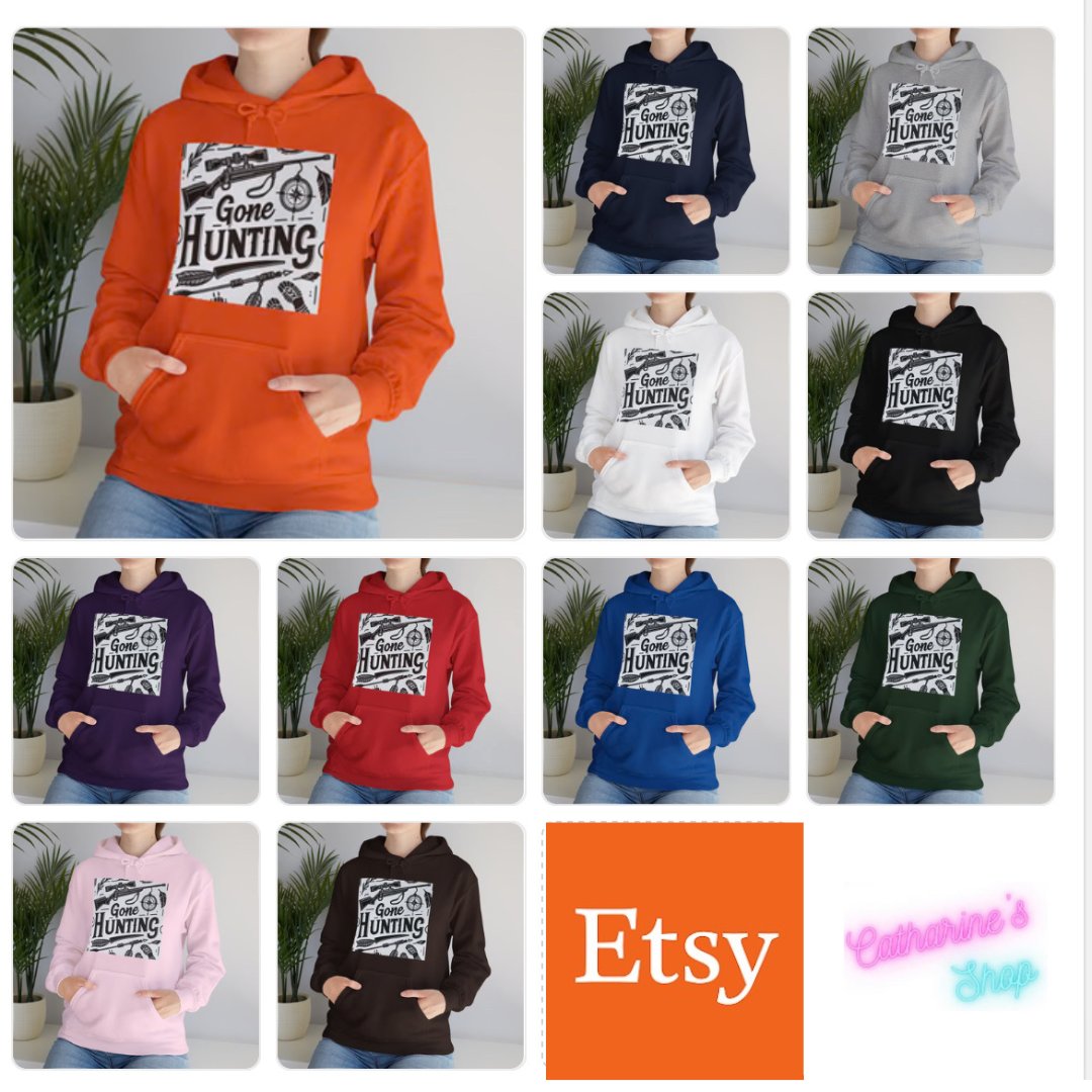 #New to my #Etsy and Online Store

#GoneHunting #Hoodies. In multiple colours and in sizes S-3XL

#CatharinesShop #SmallBusiness