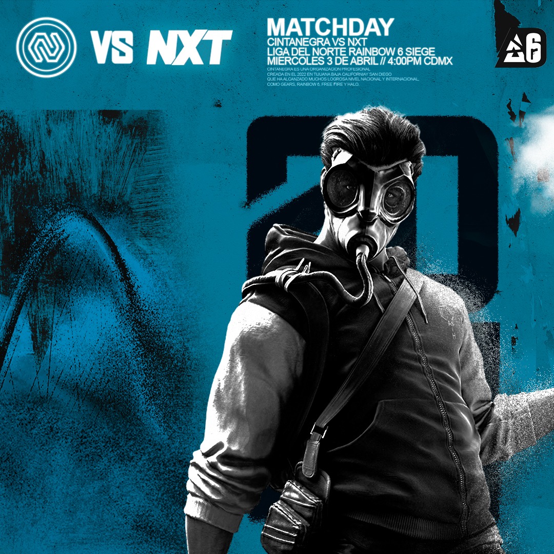 👀Nos vemos más tarde en el Matchday.

🔸¡Vamos contra el equipo de <a href="/NXT_Oficial/">NXT</a> !🔸

Nuestros Jugadores: 
🎮<a href="/CadenTR6/">CadenT</a>
🎮<a href="/TheOneFatal_/">Fatal</a> 
🎮<a href="/Morphed8/">Morphed</a>
🎮<a href="/SkMzYG/">SkMzY</a>
🎮<a href="/FlakkoTiago/">Tiaago :)</a>
🎙️<a href="/PhysiczR6/">Physicz</a> 

⏰4:00pm (CDMX)
 
⬇️Link de transmisión⬇️

 🇲🇽 twitch.tv/rainbow6es 
 🇺🇸