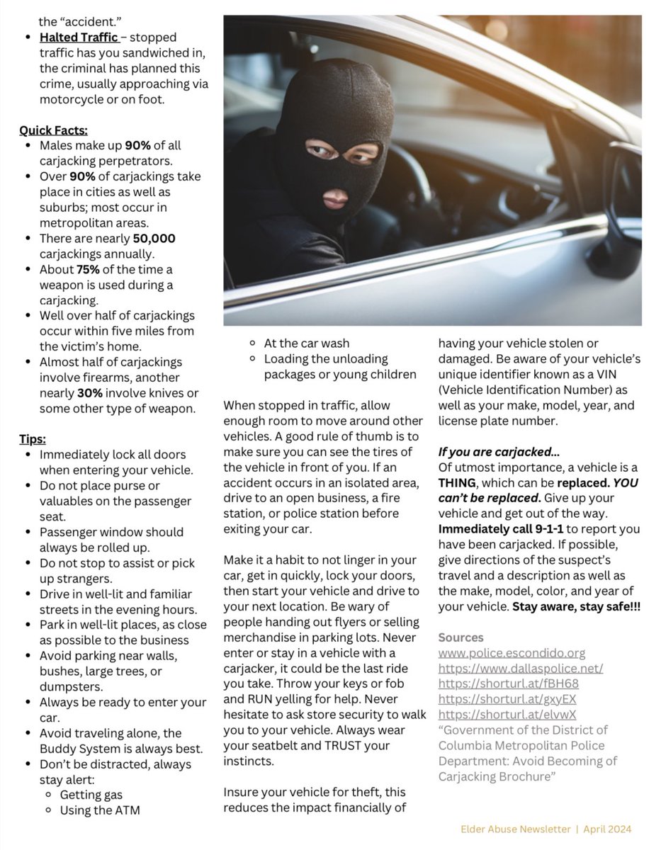 Our office has recently seen cases of senior citizens becoming victims of carjackings. Share these tips with your elder loved ones to keep them safe. ⬇️ kerncounty.com/home/showpubli…