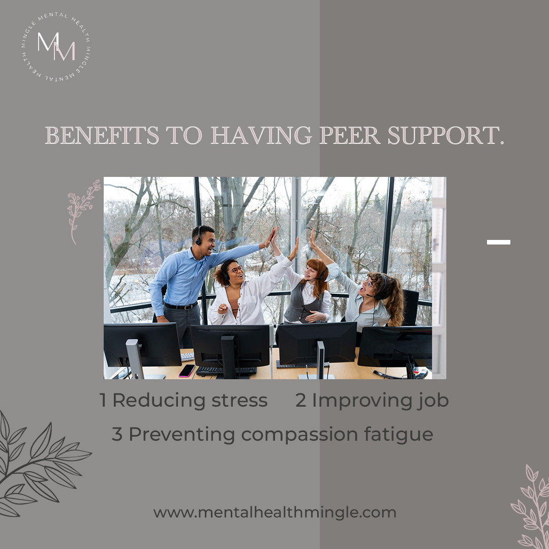 Therapists support each other too! #MentalHealthMingle fights burnout & boosts job satisfaction. Network & connect with peers. #PeerSupport #Community