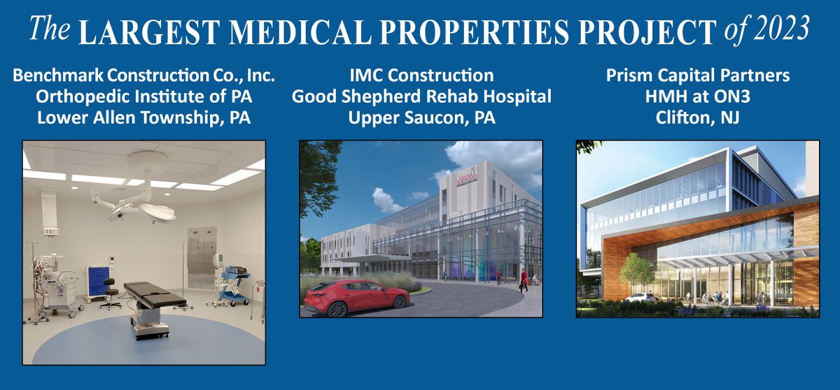 Congratulations to the winners of #MAREJ's Largest Medical Properties Project #Bestof2023! @BenchmarkBuilds, IMC Construction, and @PrismCapital online.flippingbook.com/view/106179642…