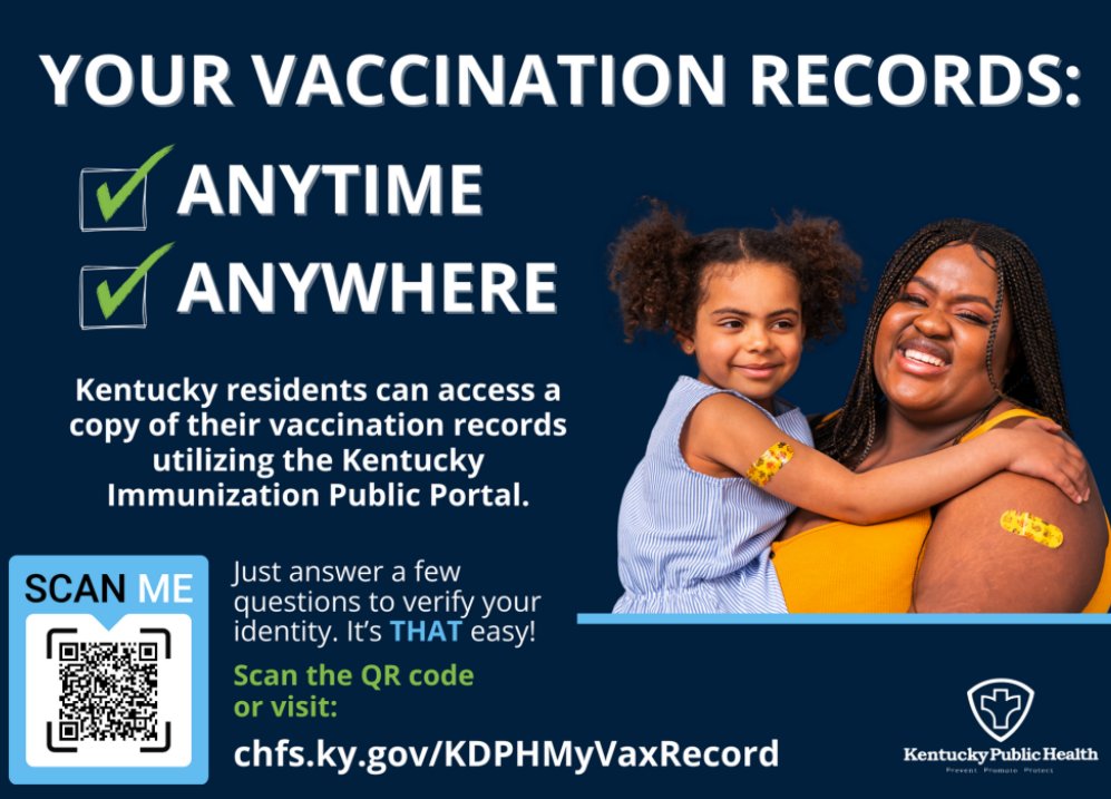 Adolescent Immunization Action Week is a reminder that as one school year draws to a close, it's time to make sure your child has the immunizations they will need for next year. The Kentucky Immunization Registry makes it easy to check your child's status: chfs.ky.gov/KPDHMyVaxRecord