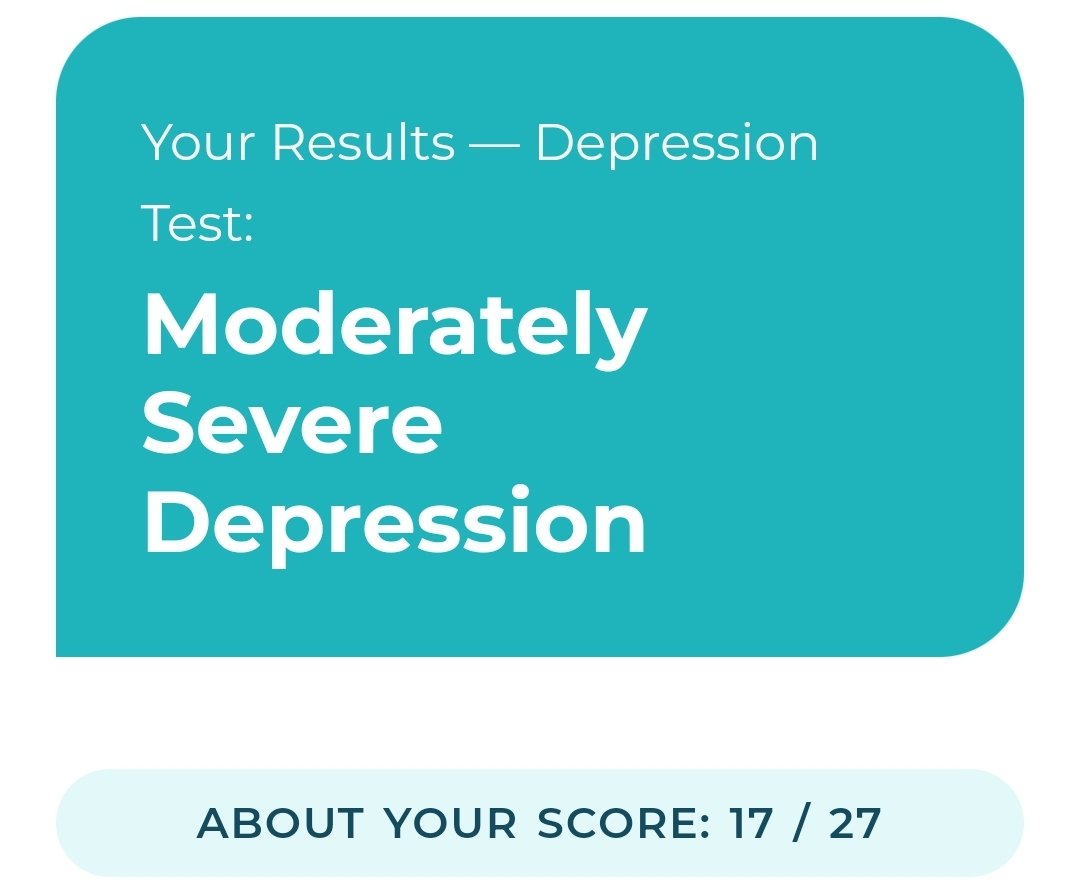 Took a depression test at school Guess why this showed up 😭