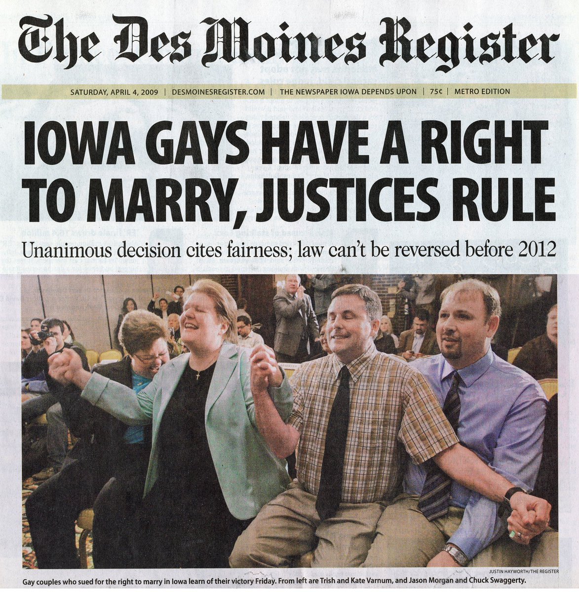 ACLUiowa's tweet photo. 15 years ago, love won.❤️

Iowa became the third state in the nation to establish marriage equality with Varnum v. Brien in 2009. We're not going back! https://t.co/gIjVVs0nY5