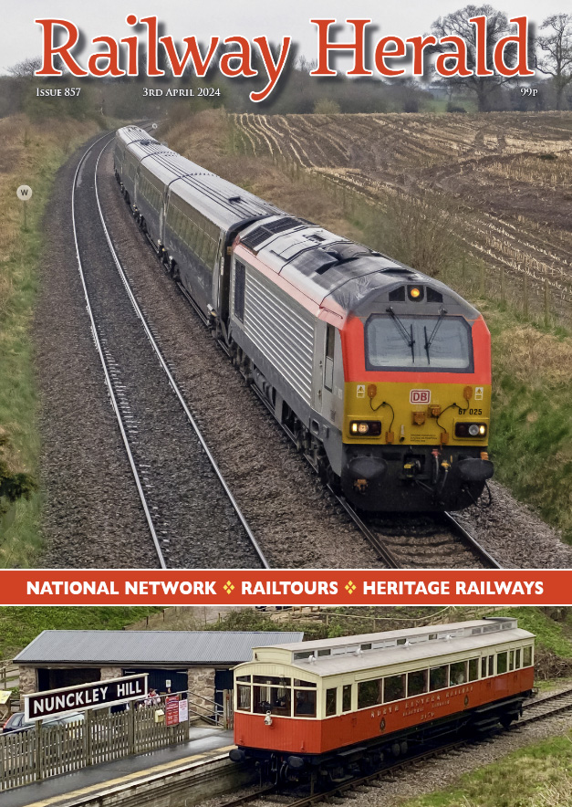 Issue 857 out now: What future for Derby Litchurch Lane?, Class 195 recovery completed at Arnside as investigation into derailment continues and Bletchley Depot to be upgraded for Class 730s. PLUS! Tornado to operate with Vintage Trains in 2024 railwayherald.com/magazine/previ…