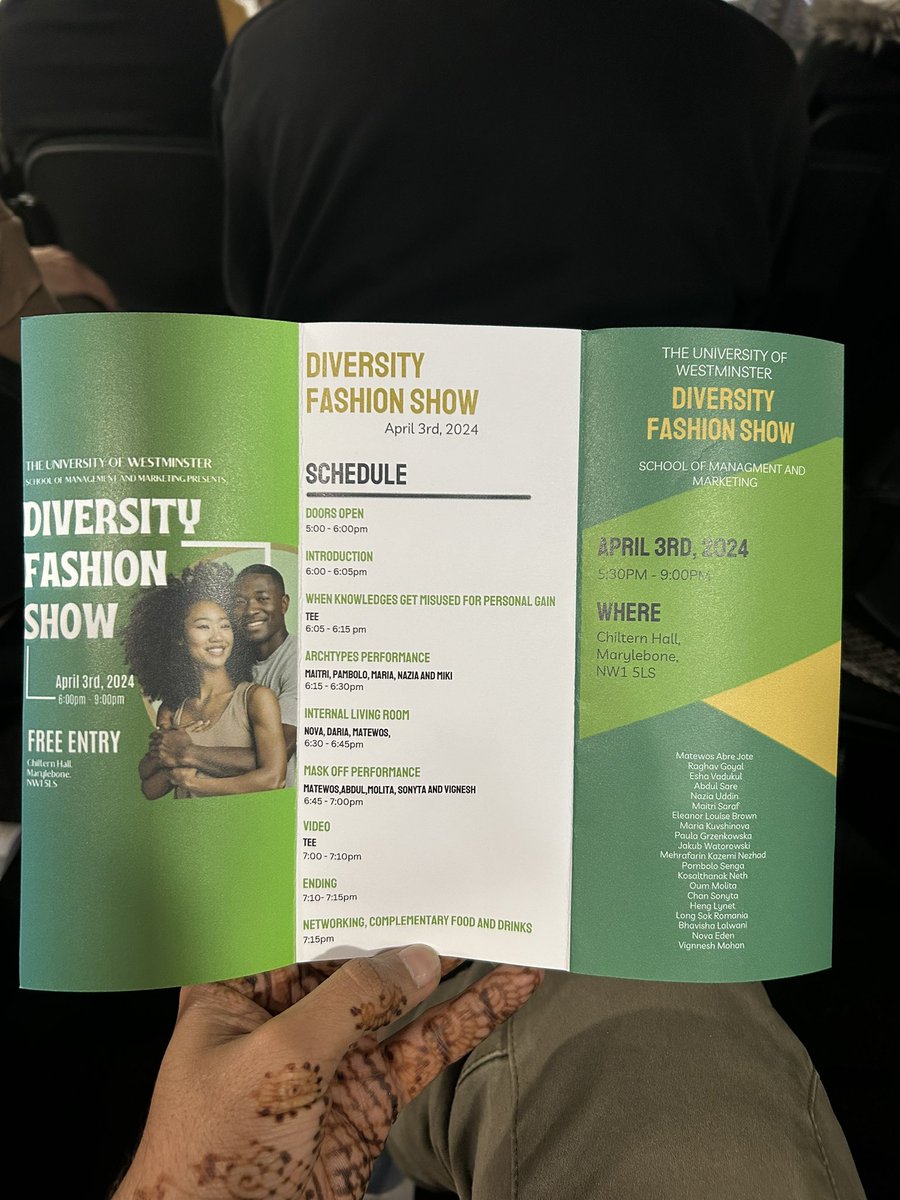 Just a few glimpses of Diversity Fashion Show organised by the School of Management & Marketing.❤️#EDI #WeAreWestminster