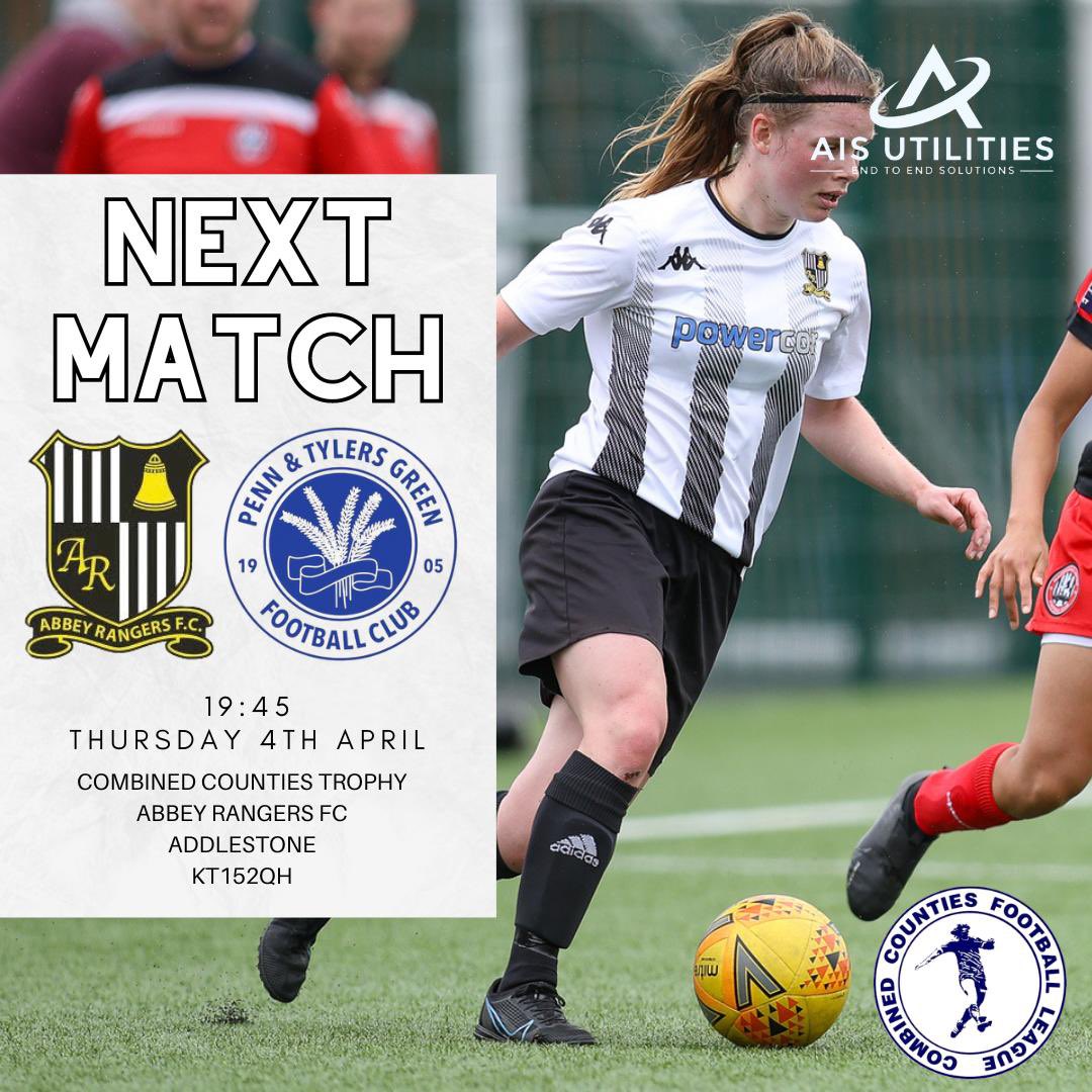 After last week’s game was postponed due to the weather. Tomorrow night we face Penn & Tylers Green Womens in the next round of the Combined Counties Trophy.