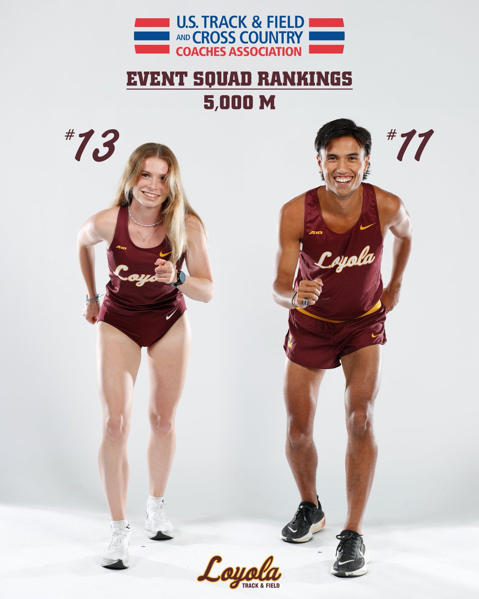 On the rise 📈 Both the men's & women's 5k event squads are ranked nationally this week in the USTFCCCA Poll 👏