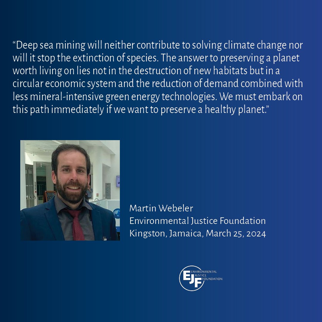 Blue Climate Initiative (@blueclimate) on Twitter photo Last week at our event at the @isba_hq <a href="/ejfoundation/">Environmental Justice Foundation</a>'s @martin_webeler got right to the point about a circular economy (as opposed to #deepseamining) to meet our mineral needs for the green energy transition.
👉tinyurl.com/5n8mp7v7
<a href="/oceanfdn/">The Ocean Foundation</a> <a href="/DeepSeaConserve/">Deep Sea Conservation Coalition</a> <a href="/SOAlliance/">Sustainable Ocean Alliance (SOA)</a> Last week at our event at the @isba_hq <a href="/ejfoundation/">Environmental Justice Foundation</a>'s @martin_webeler got right to the point about a circular economy (as opposed to #deepseamining) to meet our mineral needs for the green energy transition.
👉tinyurl.com/5n8mp7v7
<a href="/oceanfdn/">The Ocean Foundation</a> <a href="/DeepSeaConserve/">Deep Sea Conservation Coalition</a> <a href="/SOAlliance/">Sustainable Ocean Alliance (SOA)</a>