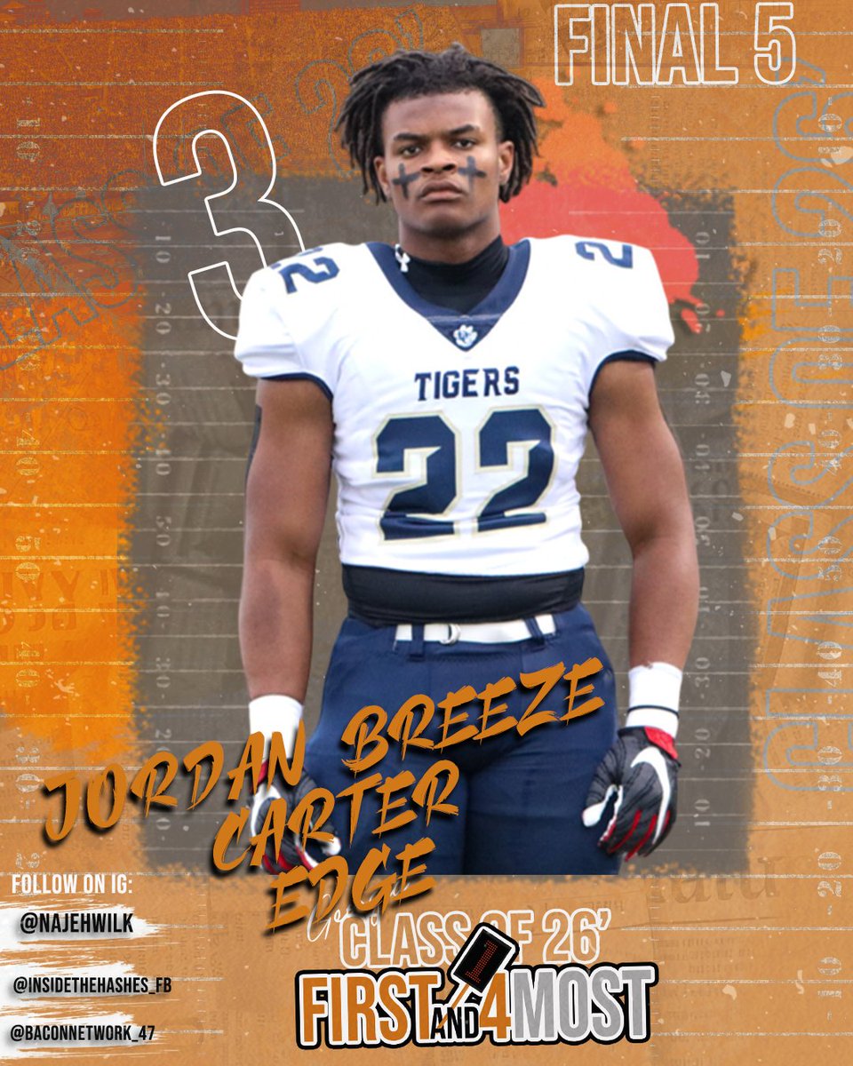 The First and 4Most Podcast Georgia's Class of 2026 Top 26 list was unveiled last tonight!!! 2⃣6⃣ Coming in at # 3⃣ was @recruitDCHS Edge Rusher Jordan 'Breeze' Carter ( @Jordanbcarter22 ) Watch the entire live stream to see the breakdown of Breeze Here:…