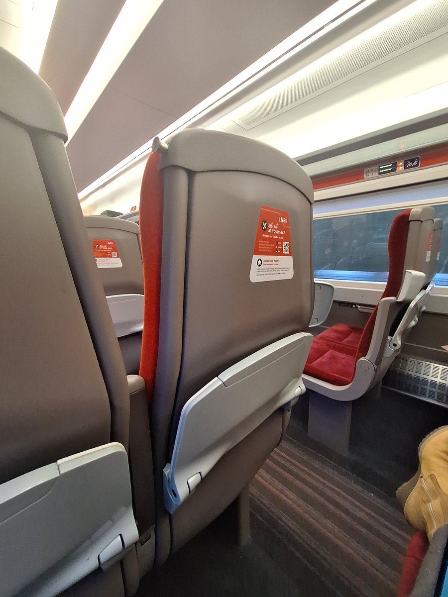 natalieben's tweet photo. On less than busy @LNER service to Darlington. 

No wonder when announcement says with passion "PLEASE make sure you have the right ticket - new fare to Newcastle is £180"

#NoWayToRunARailway https://t.co/sAPT1GGmD6