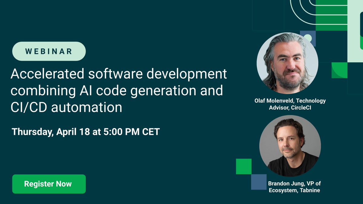 Using an #AI code assistant? 🙋🏾‍♀️🙋🏻‍♂️ Catch Olaf Molenveld, Technology Advisor, CircleCI, and Brandon Jung, VP of Ecosystem, @Tabnine, as they share how #CICD platforms help by creating guardrails and checkpoints for safer chat bots. Save your seat here: hubs.li/Q02rJ0vQ0