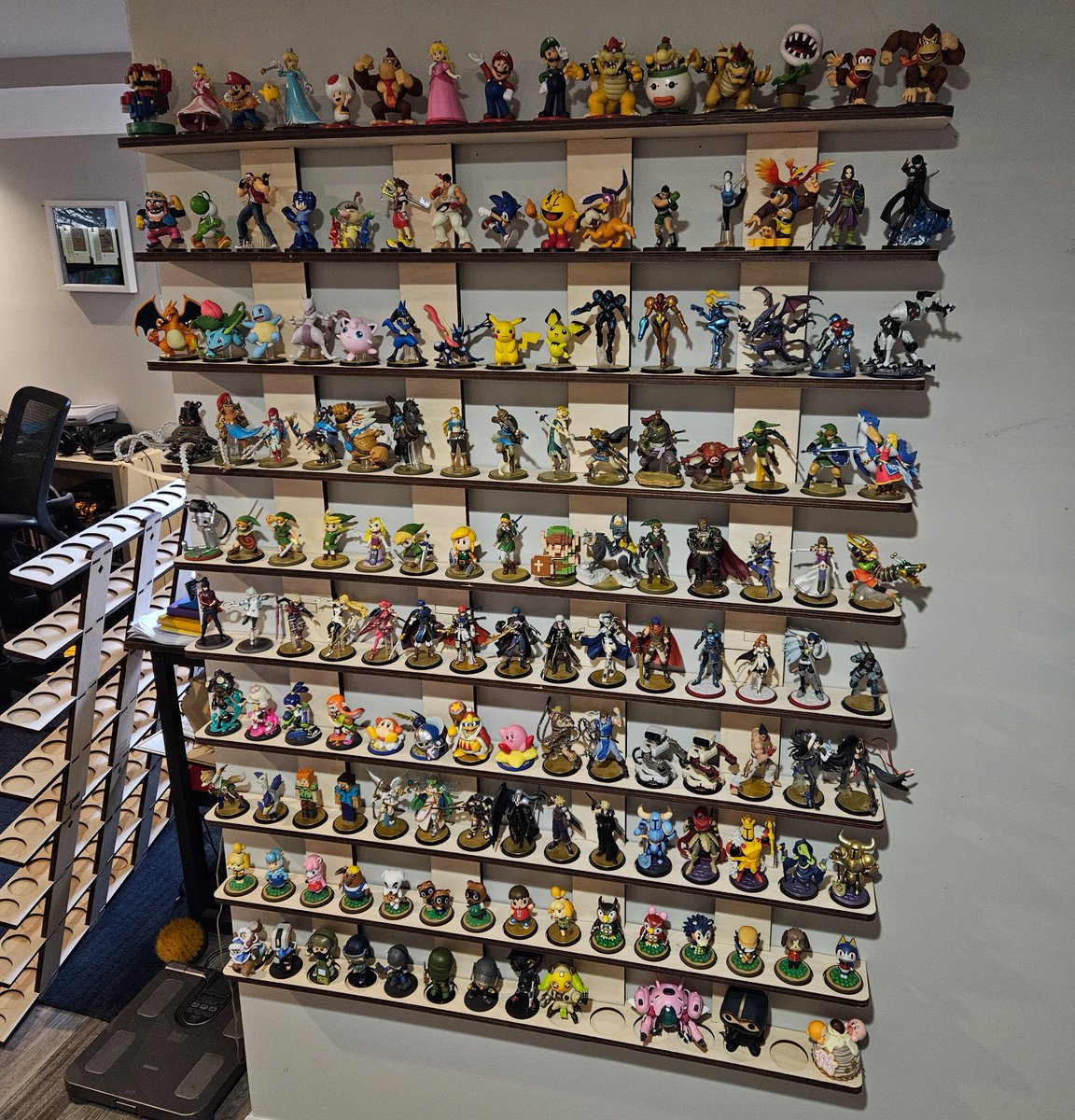 150 Amiibo? The stands just keep growing larger! We've gotten more custom requests for larger stands and this one is quite the chonky setup. Can we keep justifying our purchase of more Amiibo in the name of filling out larger stands for social media? #amiibo #amiibocollection