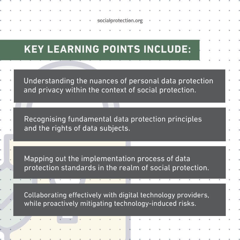SP_Gateway's tweet photo. 1/5 🚨 🔒ENROL NOW on the new online course developed by https://t.co/7jr0Hyc4rS and @giz_gmbh: ‘Good Practices for Ensuring #DataProtection and #Privacy in #SocialProtection Systems’. 

➱ Access now: https://t.co/yiyxJVkWfy 

#sporg #DigitalSP #eLearning