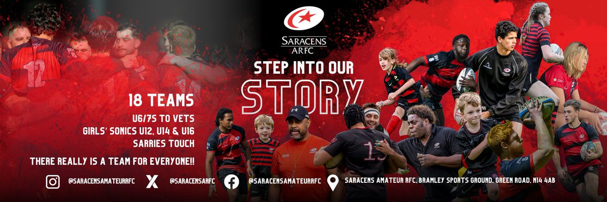 ❤️🖤 𝐒𝐭𝐞𝐩 𝐢𝐧𝐭𝐨 𝐨𝐮𝐫 𝐬𝐭𝐨𝐫𝐲 🖤❤️ Since 1876, @Saracens has grown into a household name. @saracensamateurrfc is no different and if you can answer yes to at least one of the questions below, you should write your next chapter into our rich Sarries family story!