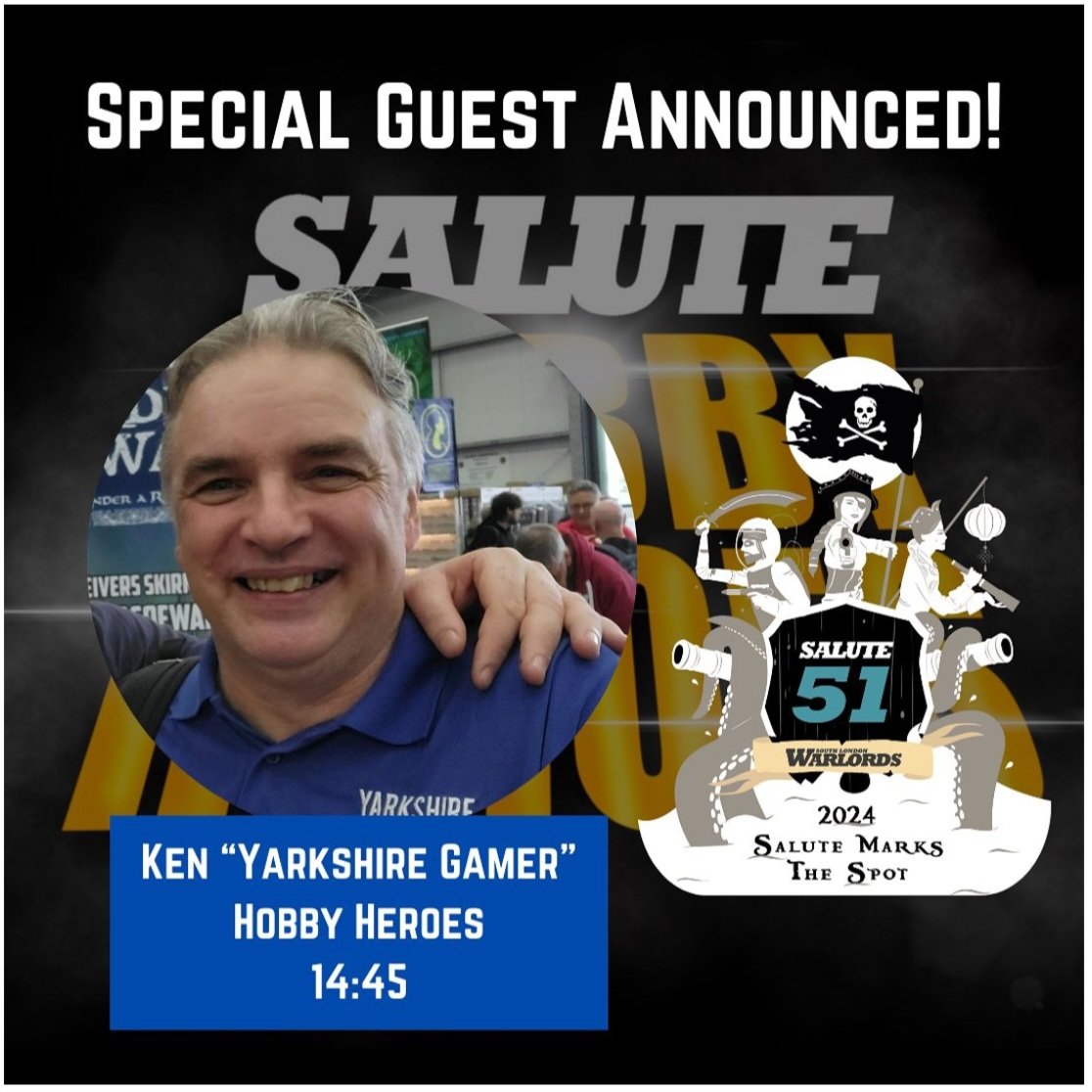Standards are definitely slipping at the best show 'South of Sheffield' Yours truly will be waxing lyrical about something or other and releasing my new range of signed wet palettes 😁 #salute51 #wargaming #wargames #tabletopgames #tabletopgaming