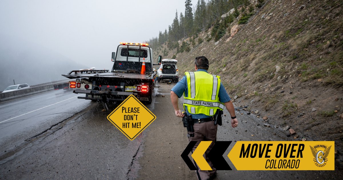 Rain, sleet, or snow, when you see an emergency/maintenance/or vehicle with flashers on, its the law to move over to the next lane, or to slow down to below 20 MPH of the speed limit. Follow the law and save a life. #PleaseDontHitMe