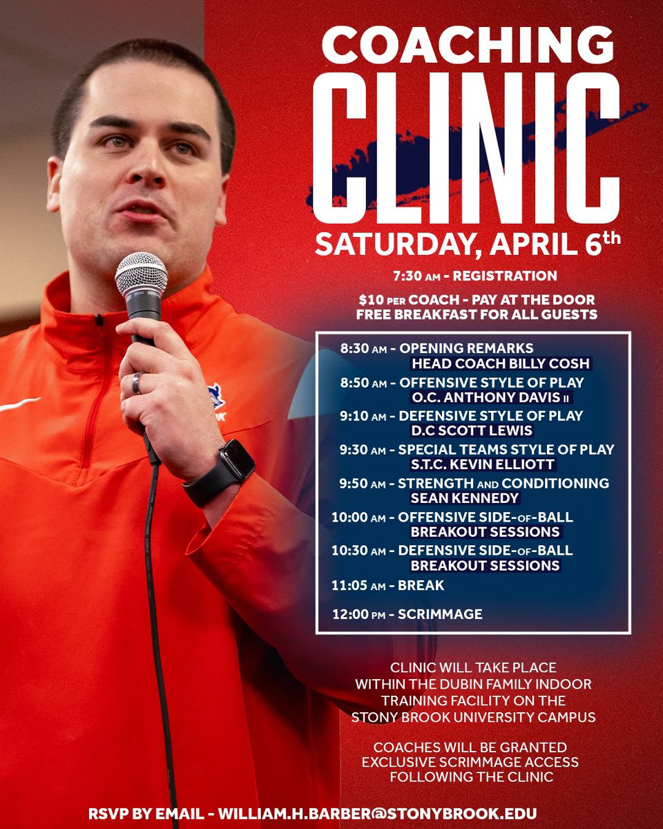 𝗖𝗢𝗔𝗖𝗛𝗘𝗦 𝗖𝗟𝗜𝗡𝗜𝗖 🏈 Join us this Saturday morning for our Coaches Clinic in the Dubin Family Indoor Training Center! 🌊🐺 x #As1