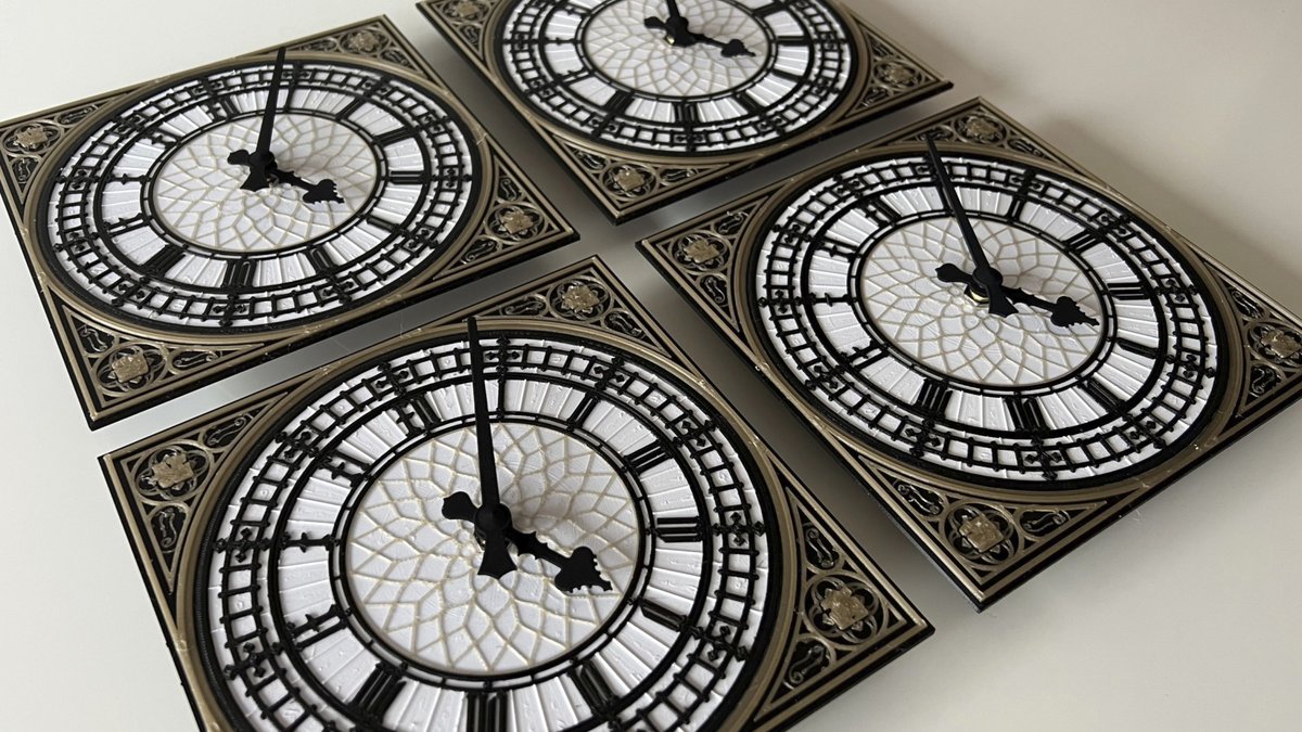 The final pieces of Roy's puzzle! These clock faces will adorn his meticulous matchstick scale model of Big Ben. Our journey involved intricate CAD design followed by precision 3D printing in-house. #DesignInnovation #Ultimaker #CADdesign #3Dprinting #BigBen