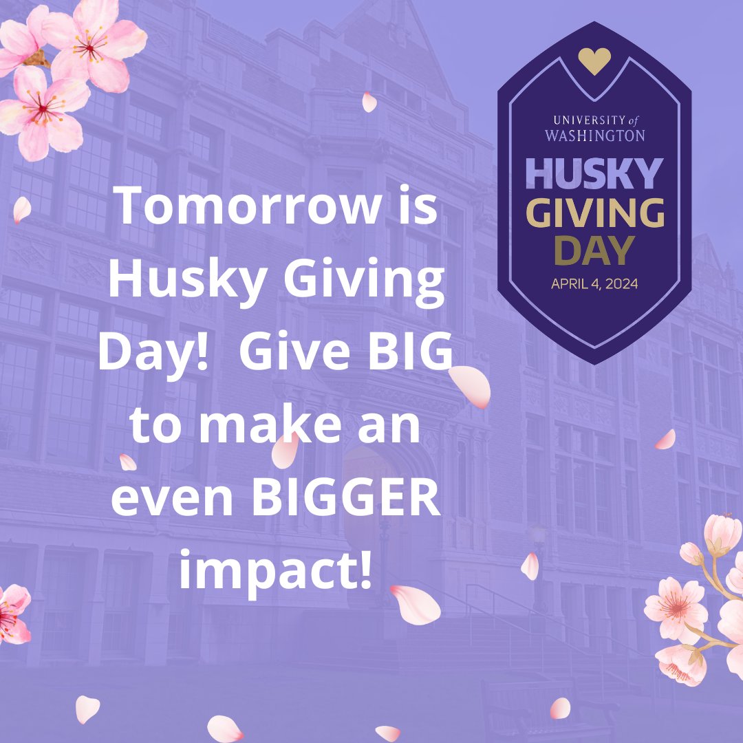 🐾 Tomorrow, let's unite for a cause close to our hearts! It's Husky Giving Day, and we're rallying support for our ECON students. Every donation paves the path for future economists to thrive. Let's make a difference, together! ✨💜#huskygivingday