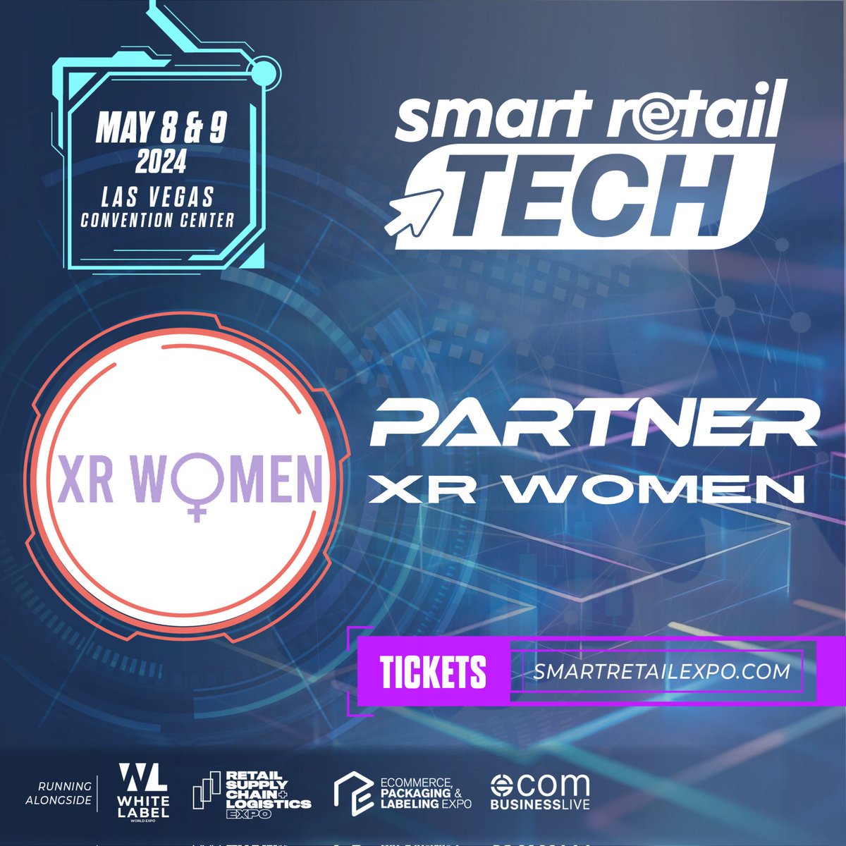 See you at @smartretailexpo in Las Vegas on May 8-9, the leading event bringing digital innovation to the retail sector! Where? Las Vegas Convention Center Use our exclusive promo code: XRWomen100 to register for free! 🎫 bitly.ws/3f9h8 #SmartRetailTechLV #XRWomen