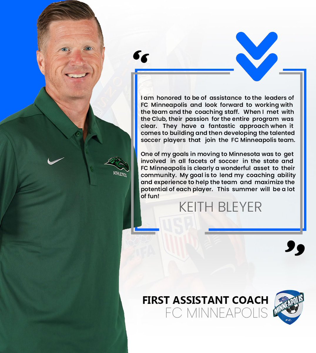 💪⚽️🤗 Join us to welcome Keith Bleyer to the club. Bleyer will work as First Assistant Coach on the Technical Staff of our Premier Team of the UPSL.