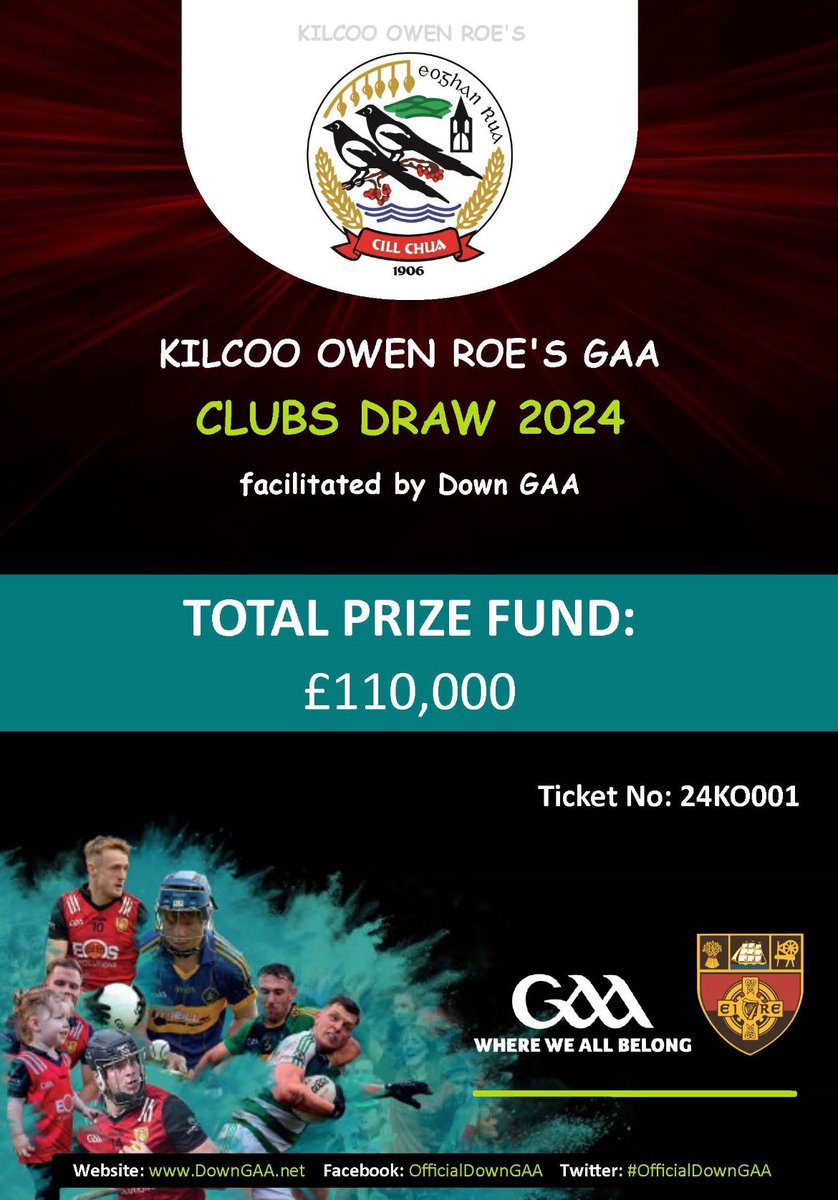 Clubs Draw 2024. Still sometime left to purchase a ticket. Please contact a committee member asap.