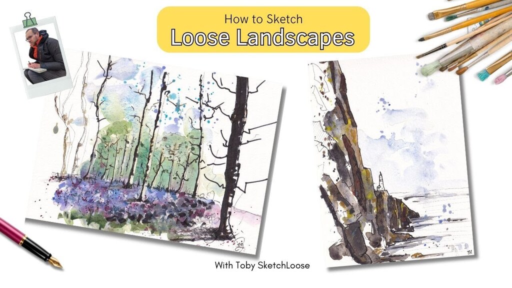 Here is my latest #urbansketch #arttutorial SketchLoose Landscapes Introduction youtube.com/watch?v=wHXglf…  #lineandwash #dailysketch