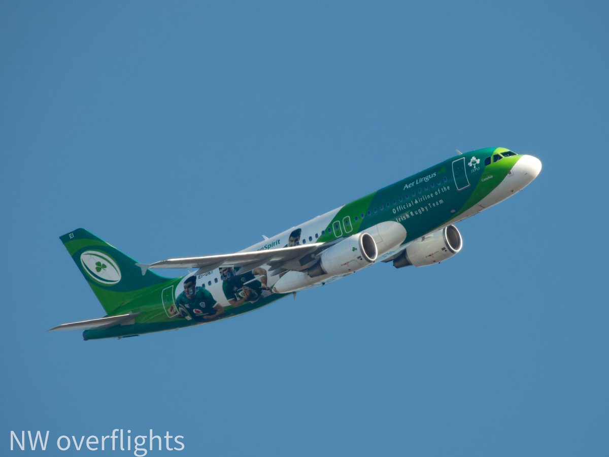 Aer Lingus (Irish Rugby Team Livery) A320-214, EI-DEI, DUB-MAN on 30/3/24. #P1000 #aviationlovers #aviationphotography.