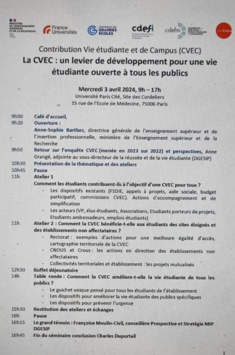 Merci aux organisateurs du séminaire annuel #CVEC pour l'invitation afin de valoriser nos missions et notre dynamique partenariale avec <a href="/UnivPoitiers/">Université de Poitiers</a> et <a href="/POITIERS_CROUS/">Crous Poitiers</a> auprès des ESH. En présence de <a href="/bosman_sasha/">Sasha Bosman</a> <a href="/VINOUR24/">VINOUR</a> et Romain Quesnel. #inclusion <a href="/virginie_laval/">Virginie LAVAL</a>