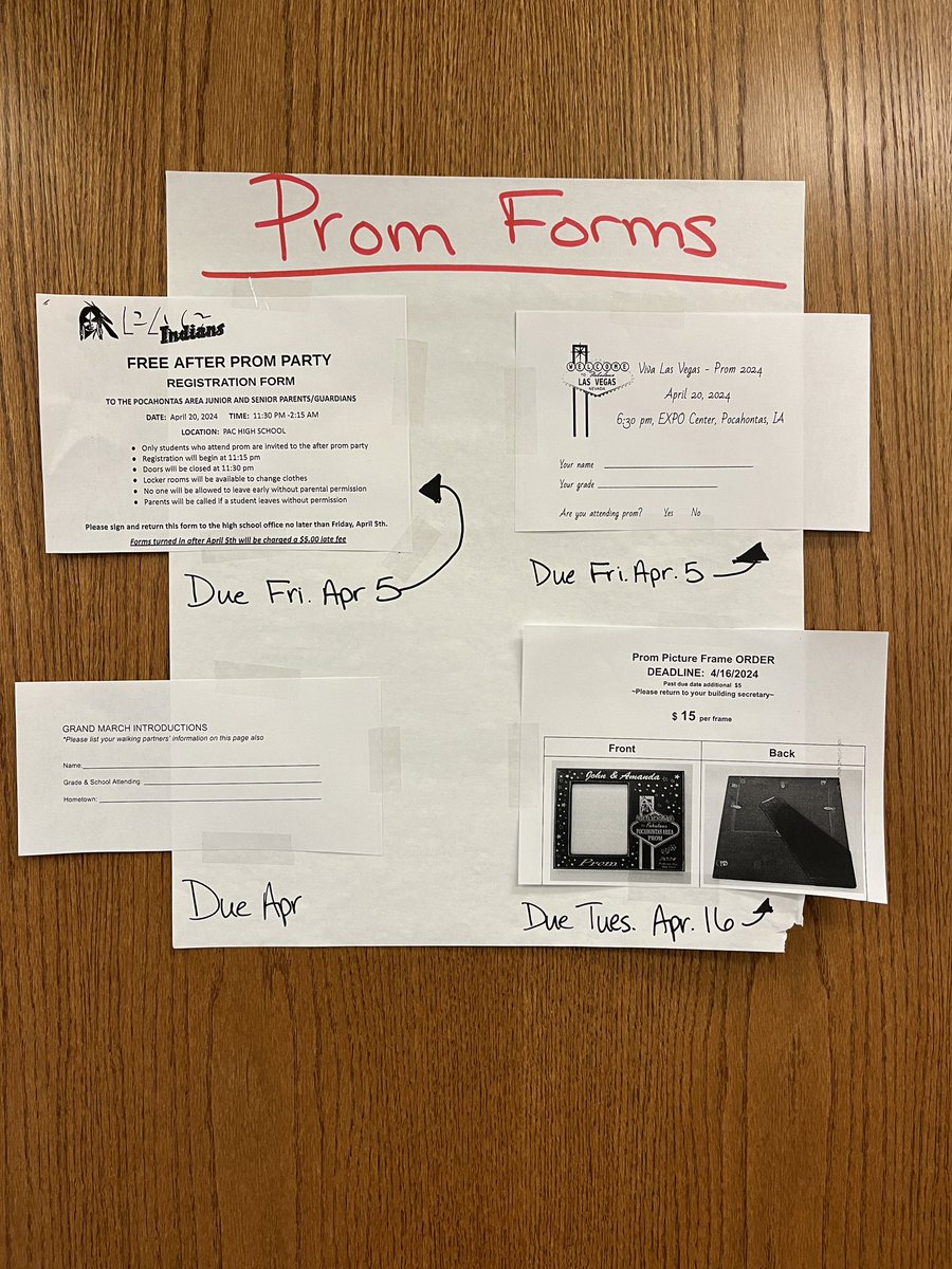 Prom forms are available in the HS office Pay attention to the deadlines! #PACSchools