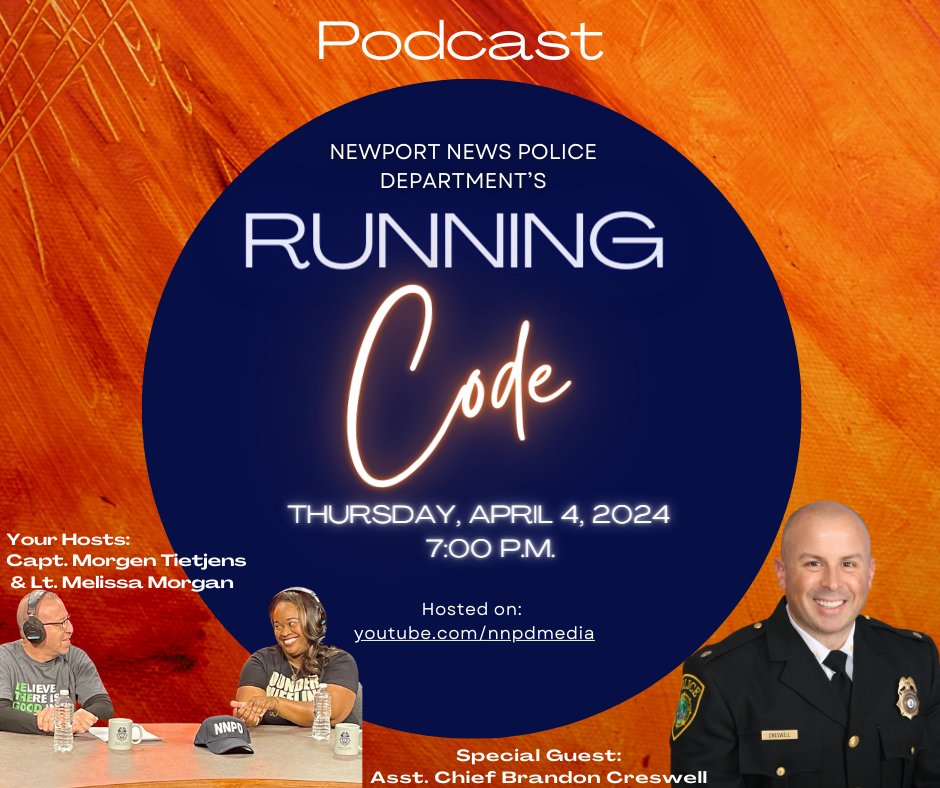 Running Code, Episode 6 is now live on our YouTube channel at this link: youtu.be/L5MTZc6ozu8 This installment features a homegrown product of Newport News, Assistant Chief Brandon Creswell. @PoliceOne @TheIACP @UVABaseball