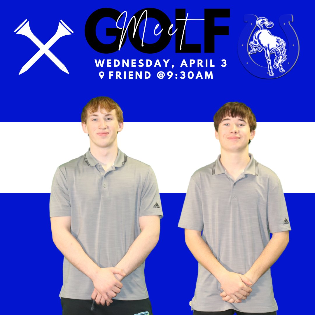 cpsbroncos's tweet photo. The golf team is headed to friend today for an invite! Come cheer them on! #GoBigBlue #BroncoPower
📍Friend
🕤️9:30 https://t.co/aAfzhGdtRo