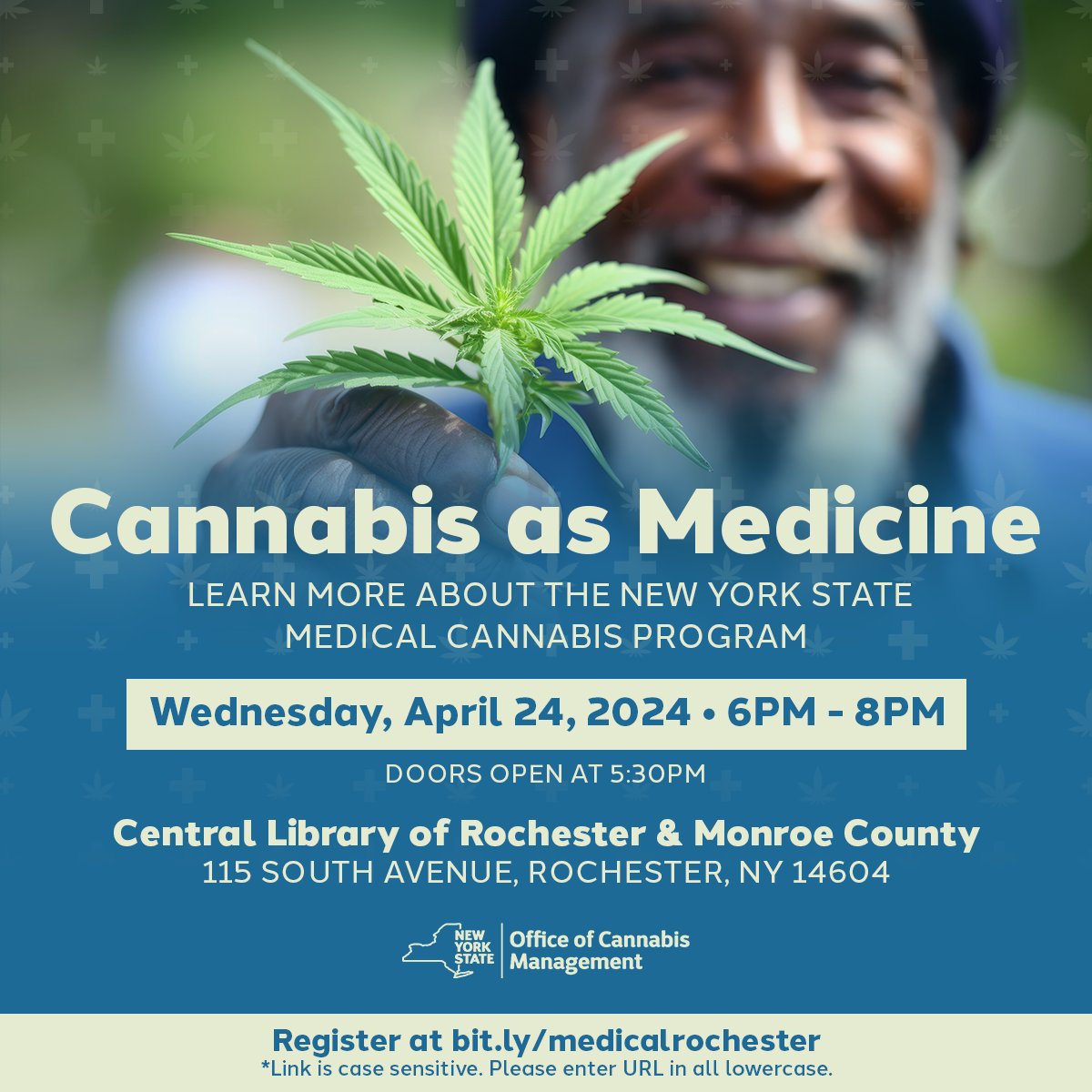 📍Wed, 4/24 – Queens in partnership with Council Member @CMNantashaW:  medcand27.eventbrite.com 📍Wed, 4/24 – Rochester: bit.ly/medicalrochest… For a complete list of events, please visit: cannabis.ny.gov/events