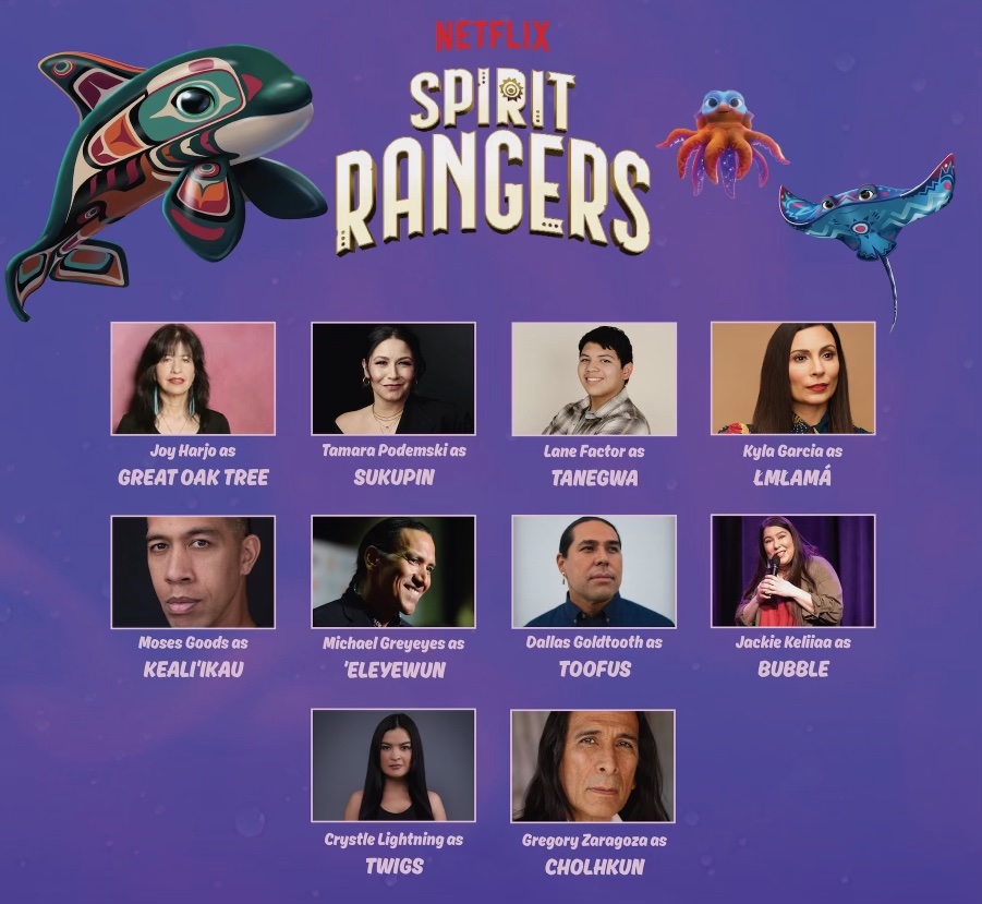 Spirit Rangers Season 3 comes to Netflix in FIVE DAYS so we're announcing a few of the Native geniuses joining the series! It was amazing working with all of these folks, and it's not listed here, but we brought in my mom to voice a Cowlitz elder and she absolutely crushed it!