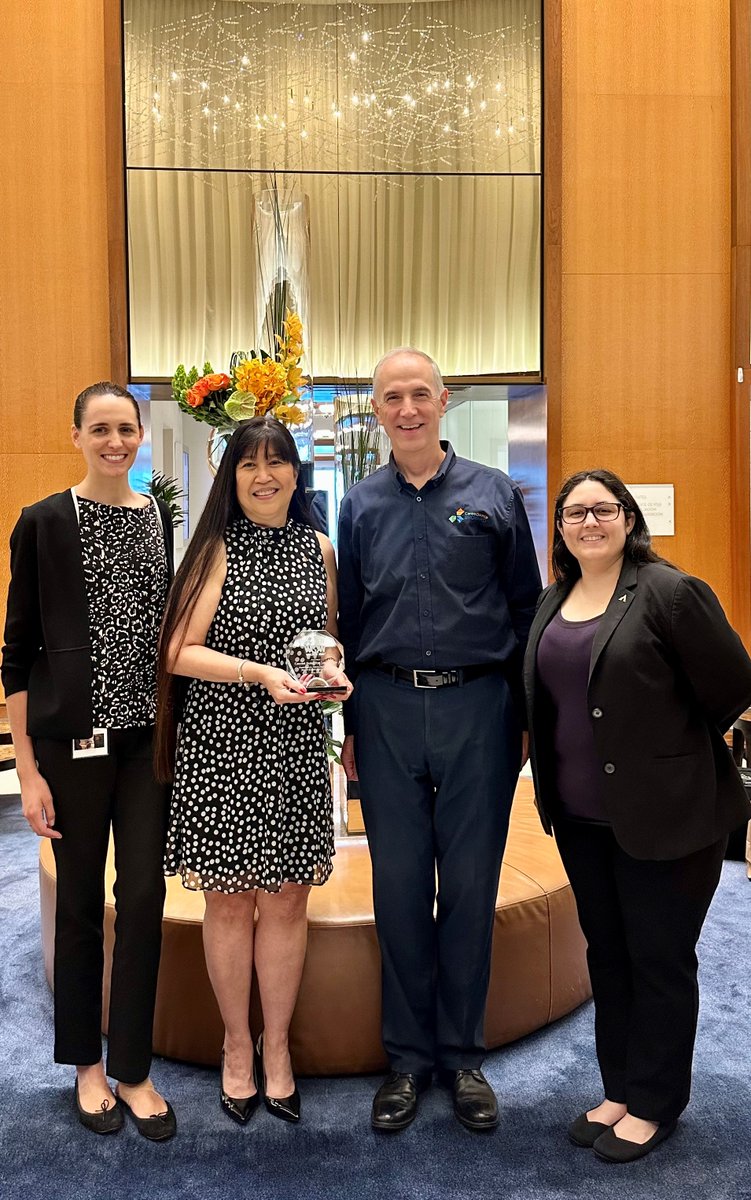 Thank you to @ConradFTLBeach for supporting our 2024 #WorldsOfWork event. (From left to right: Julie Richaud-Fabre, Assistant Director of HR; CeeMee Lam, Director of HR; Doug Saenz, Business Services Manager; and Sylvia de Ovin-Berenguer, Senior Human Resources Coordinator.)